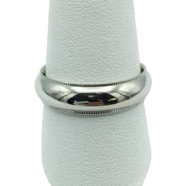 14K White Gold Wedding Band