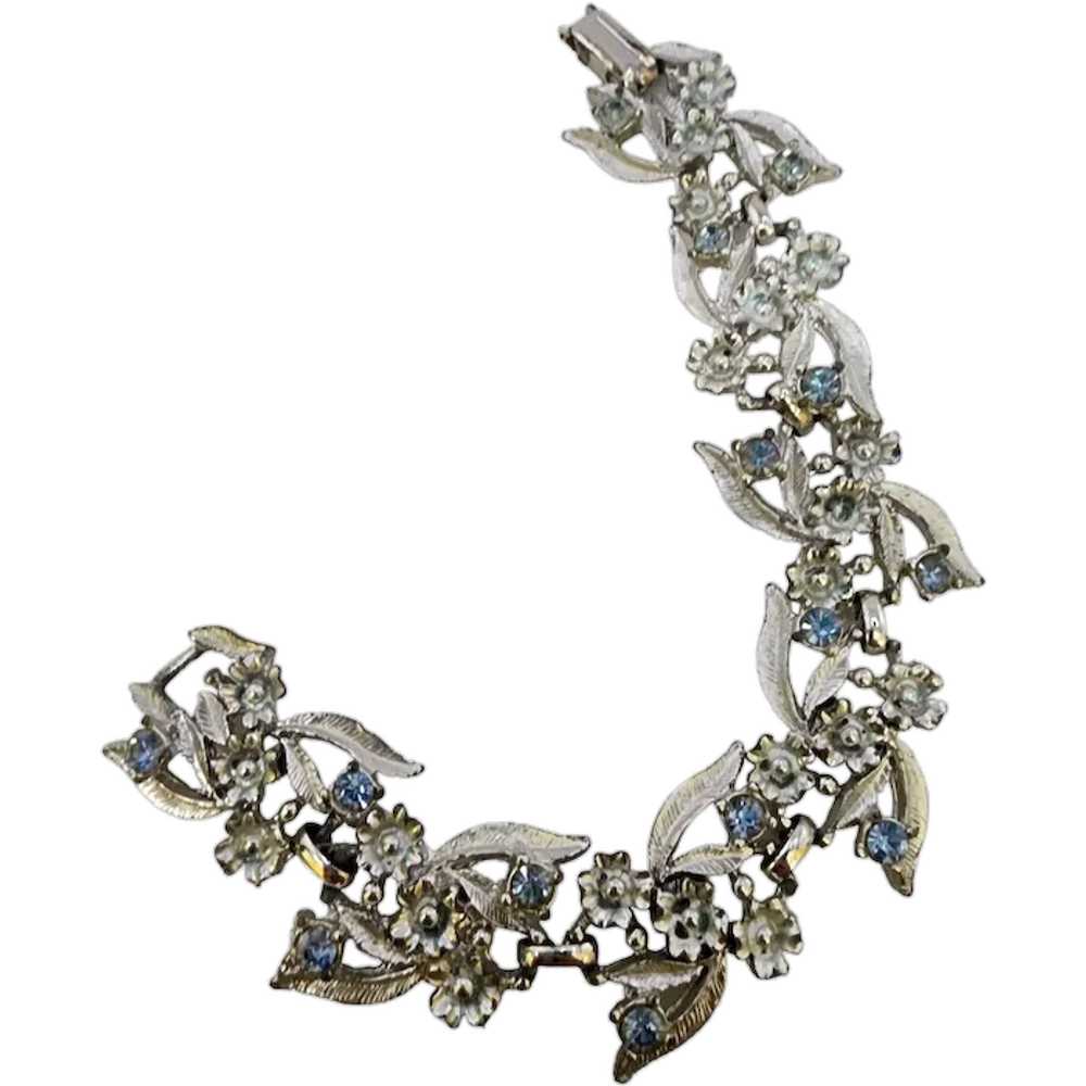 Vintage Flower And Rhinestone Bracelet (A5221) - image 1