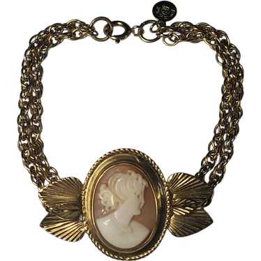 Vintage 12k Gold Filled Cameo C.C. Bracelet - image 1