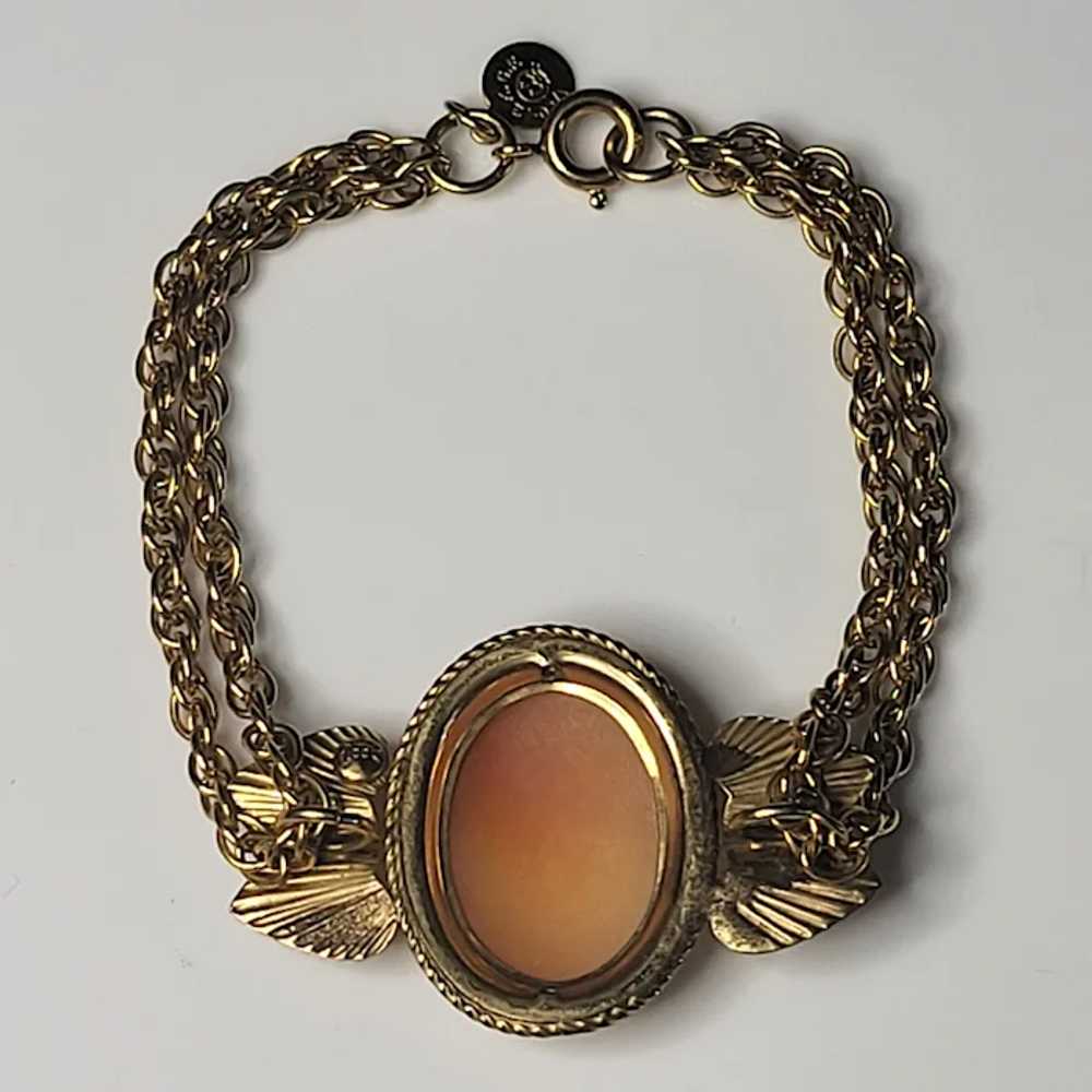 Vintage 12k Gold Filled Cameo C.C. Bracelet - image 3