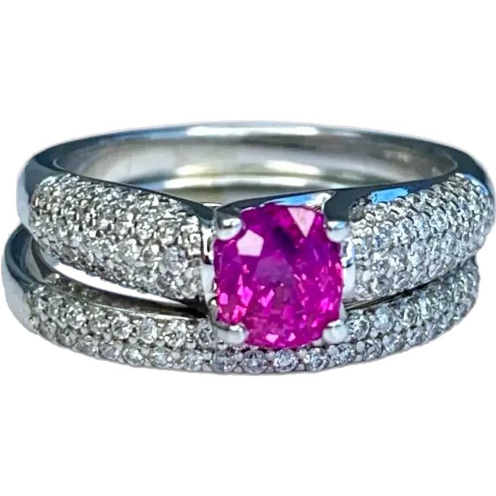 1.18 ct. GIA Purpulish Pink Sapphire Engagement R… - image 1