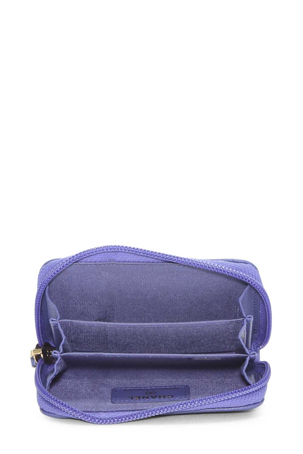 Purple Quilted Caviar Boy Zip Around Coin Purse - image 4