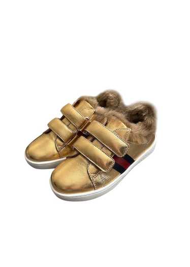 Product Details Gucci Gold Fur Lined Sneakers