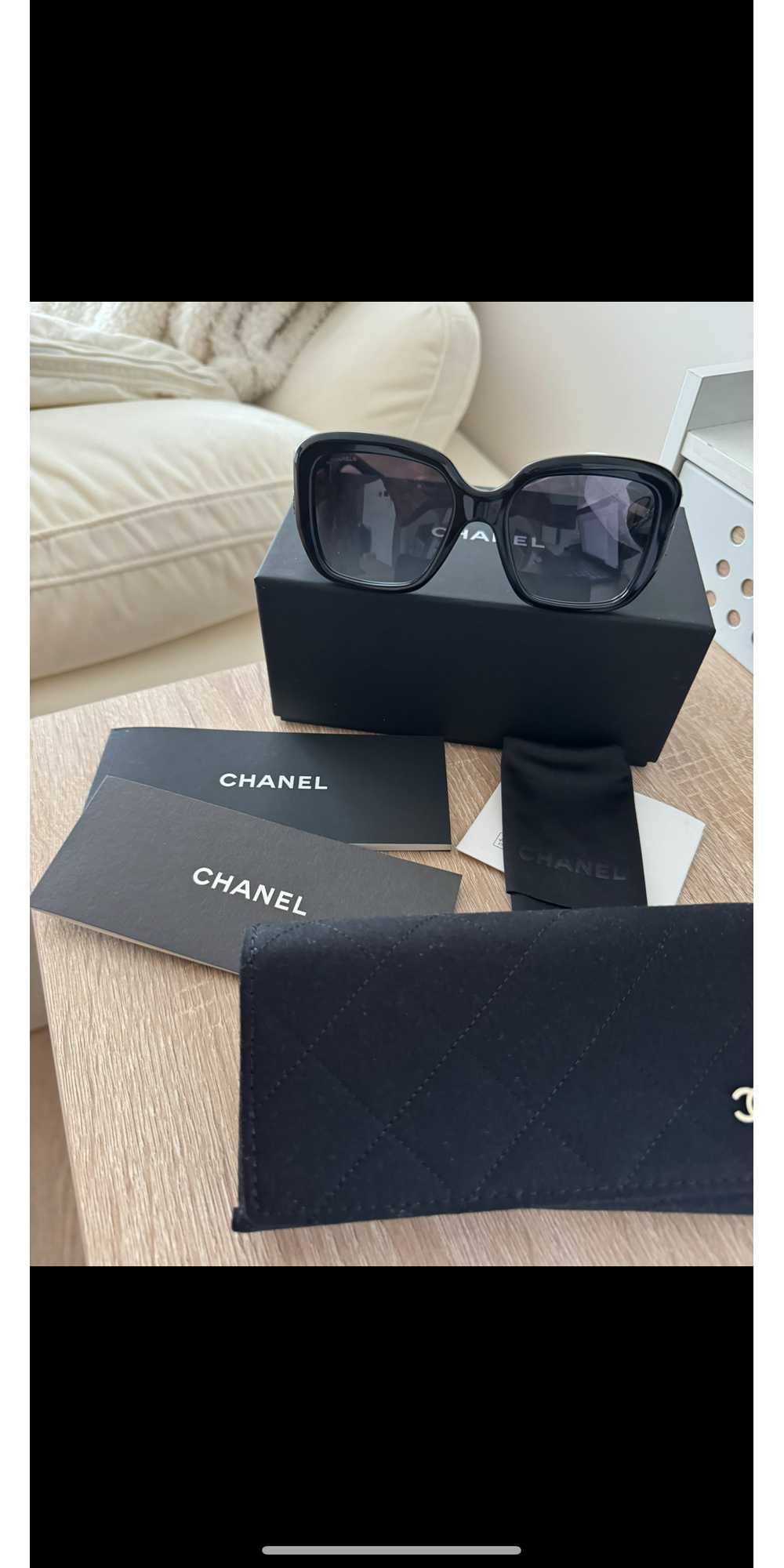 Product Details Chanel Black Square Frame Tweed D… - image 2