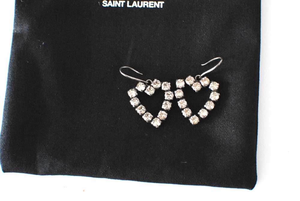 Product Details Saint Laurent Crystal Heart Earri… - image 9