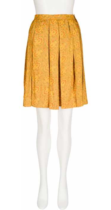 Yves Saint Laurent 1981 S/S Floral Mustard Raw Sil