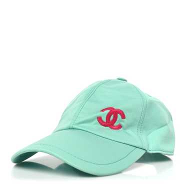 CHANEL Cotton CC Cap Hat Turquoise Fuchsia - image 1