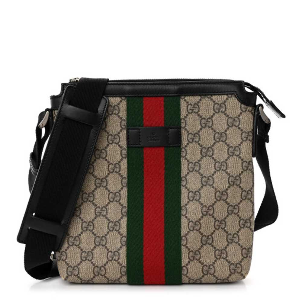 GUCCI GG Supreme Monogram Web Messenger Bag Black - image 1