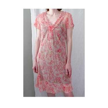 Kim Rogers Intimates 90s sheer floral pink dress…