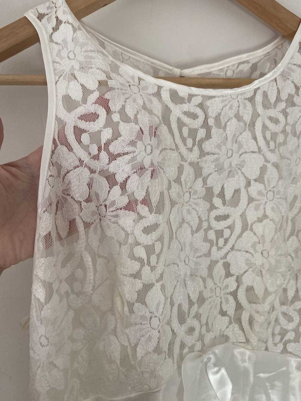 Vintage VNTG white lace babydoll dress - image 3