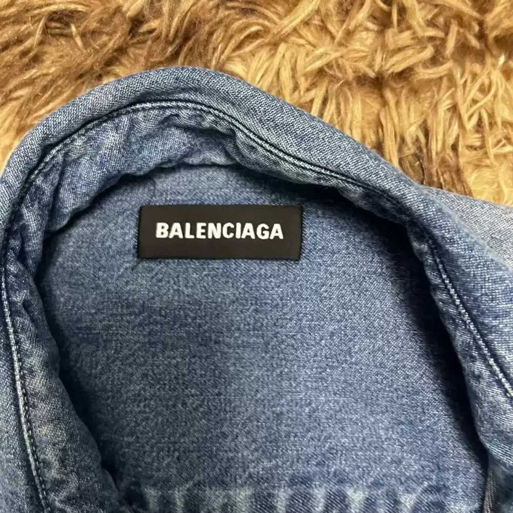 Balenciaga Balenciaga big shoulder denim vest jac… - image 2