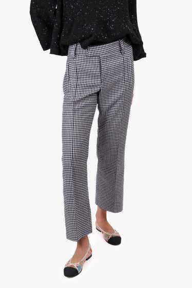 Smythe Black/White Plaid Wide Leg Trousers Size 8