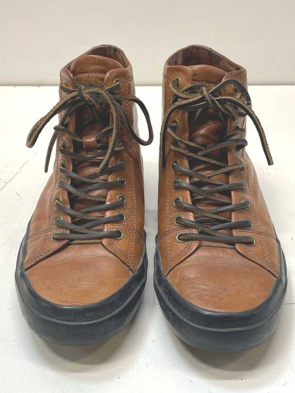 Frye Brown Leather Lace Up High Top Sneakers Size… - image 4