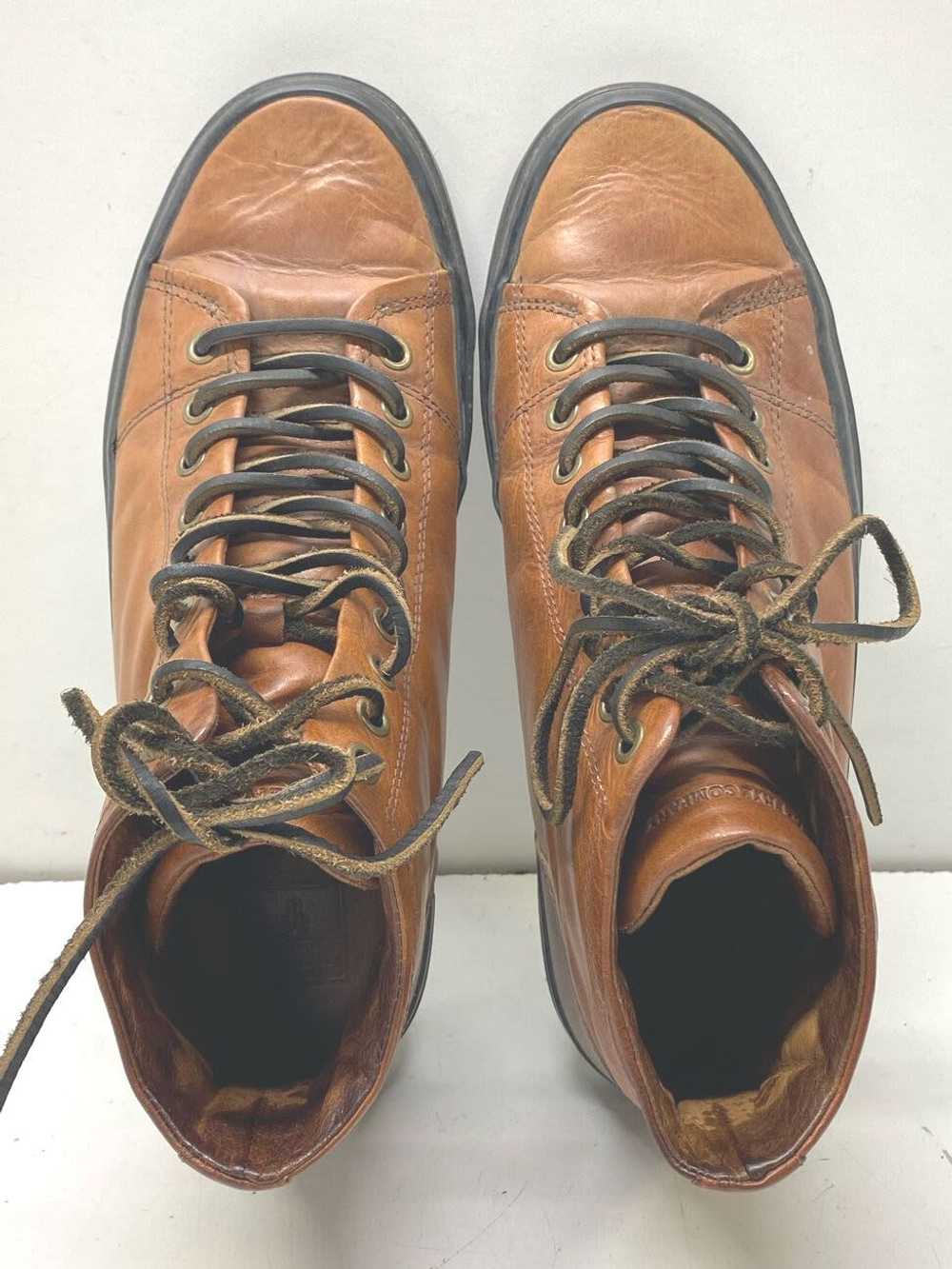 Frye Brown Leather Lace Up High Top Sneakers Size… - image 6