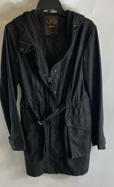 Diesel Womens Black Belted Hooded Pockets Long Sl… - image 1