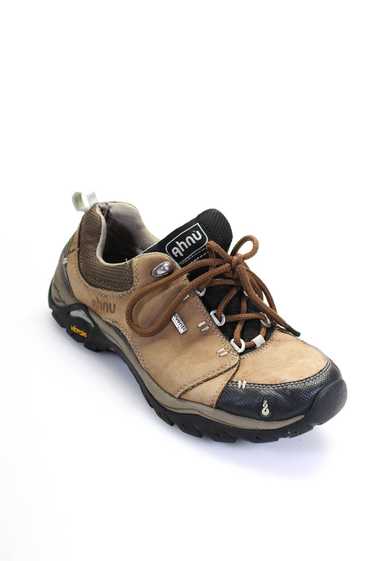Ahnu Womens Suede Waterproof Hiking Sneakers Brown