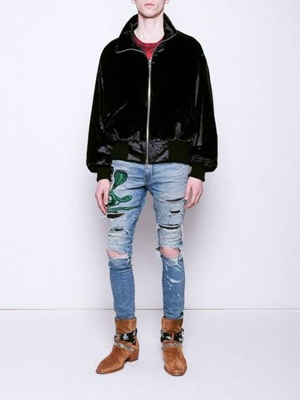 Amiri Velvet Puffer Bomber Jacket - image 8