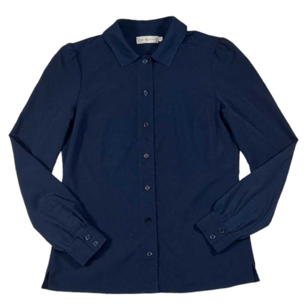 Tory Burch Tory Burch Collared Navy Blue Shirt | … - image 1