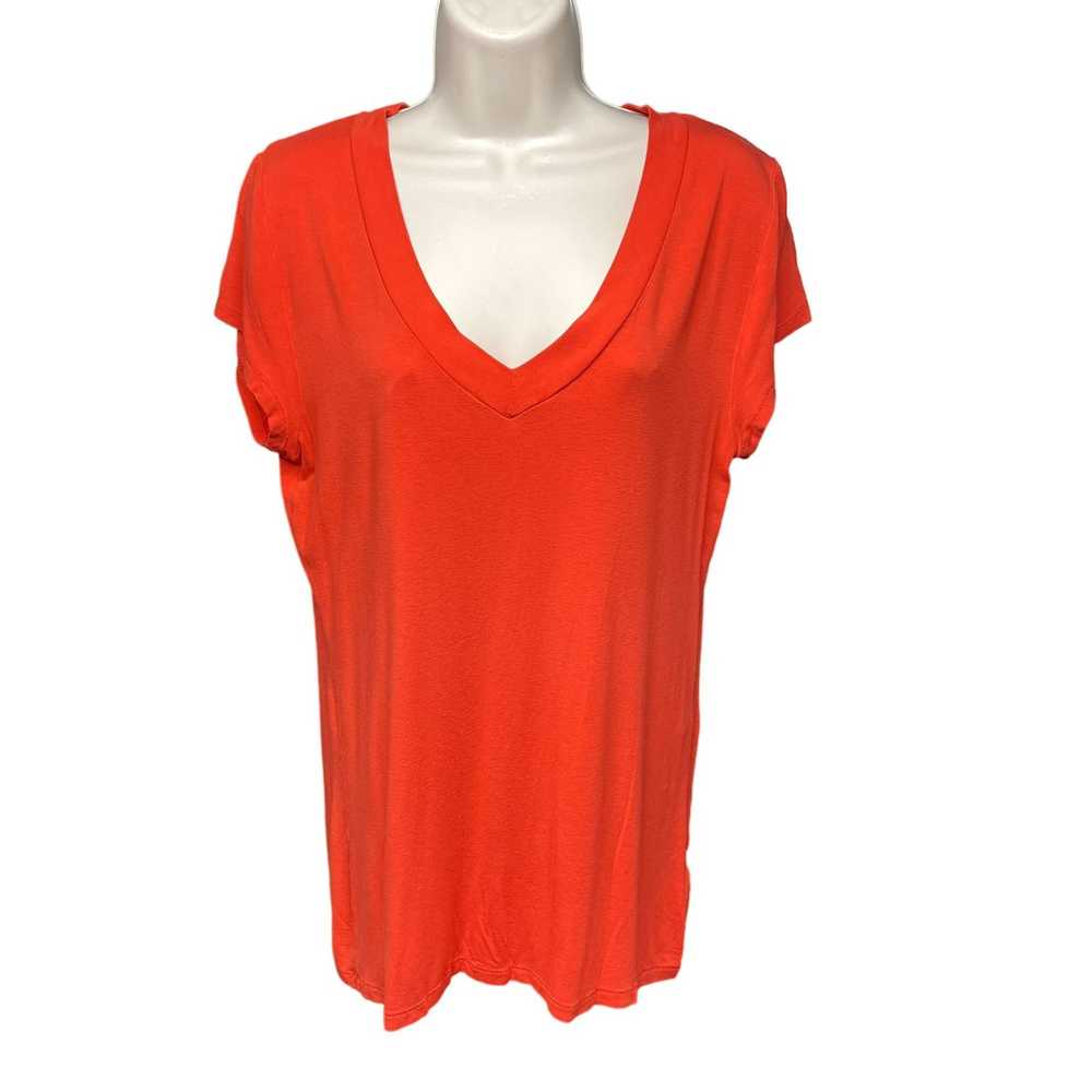 Merona Womens Merona Red T Shirt V Neck Blouse To… - image 1