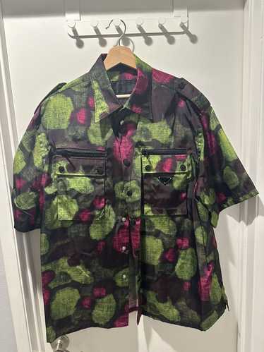 Prada Re-nylon Camo Short-sleeved Work Shirt Size 