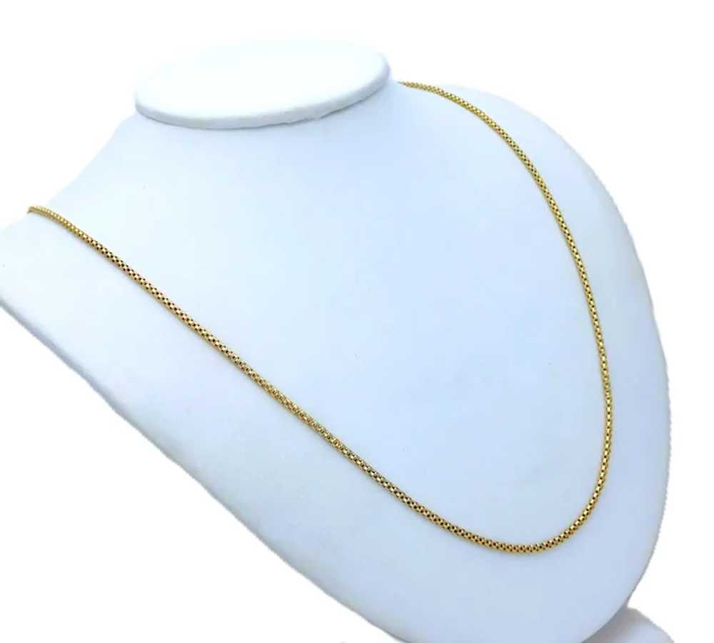 Vintage 18k Gold 2mm 22.5inch Double Box Chain - image 3