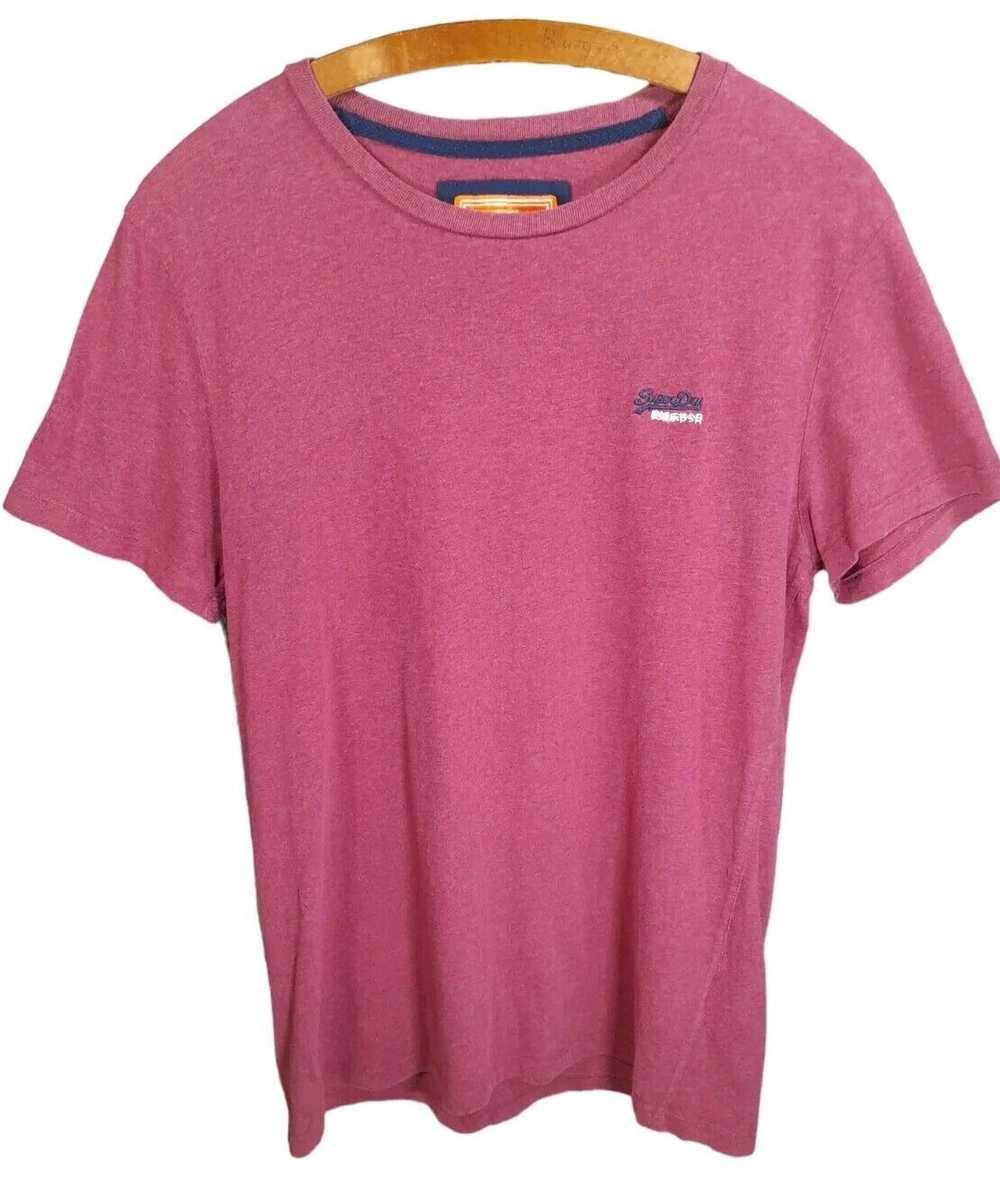 Superdry Mens T-Shirt Medium Burgundy Red Short S… - image 1