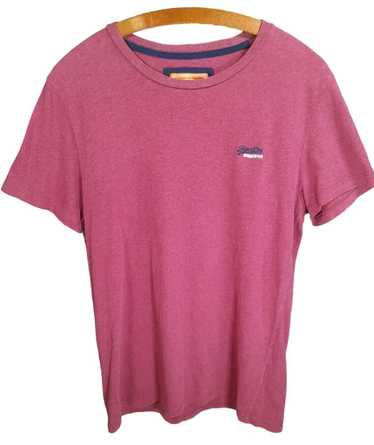 Superdry Mens T-Shirt Medium Burgundy Red Short S… - image 1