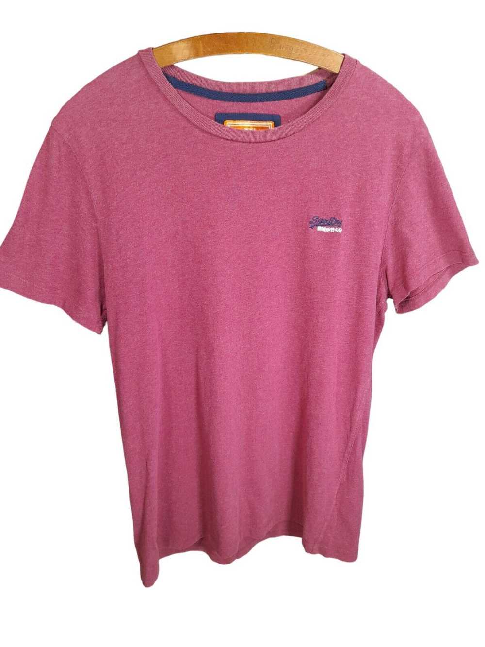 Superdry Mens T-Shirt Medium Burgundy Red Short S… - image 4