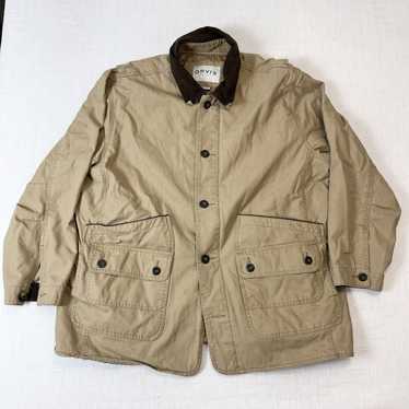 Orvis Quilt Lined Barn Coat Jacket Khaki Corduroy… - image 1