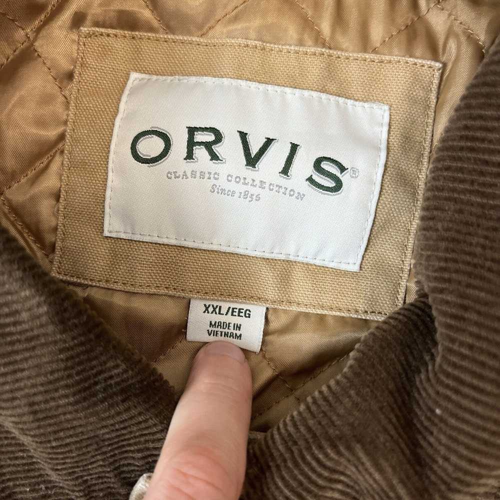 Orvis Quilt Lined Barn Coat Jacket Khaki Corduroy… - image 5