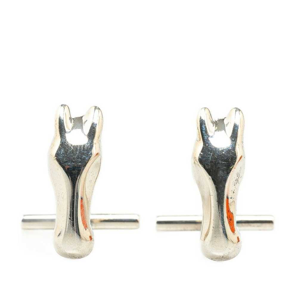 Hermes Hermes Cheval Horse Motif Cufflinks Silver… - image 1