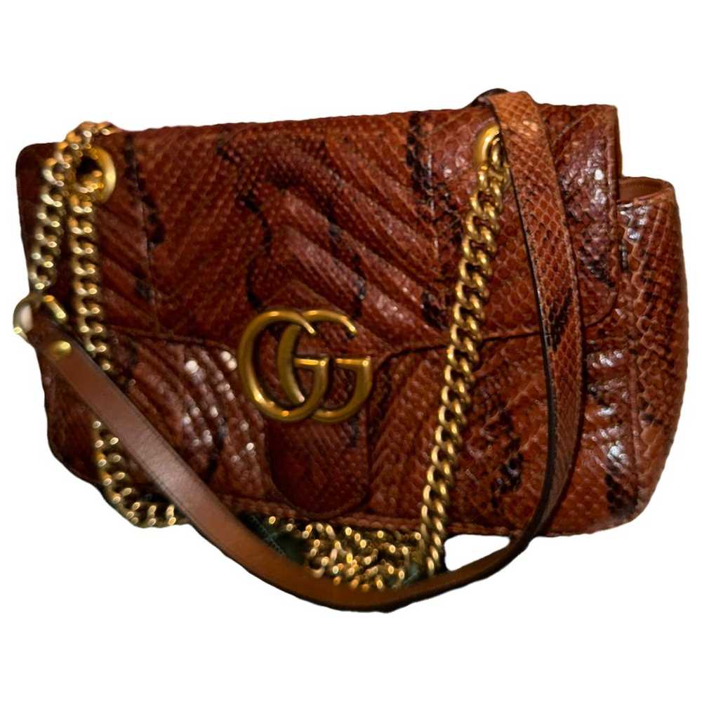 Gucci Gg Marmont Flap python handbag - image 1