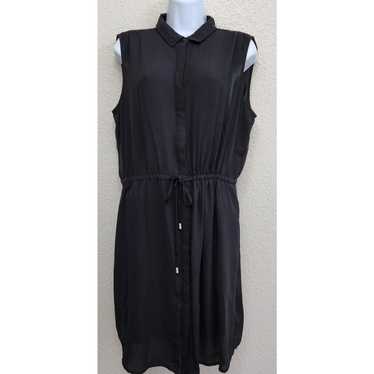 Mossimo Mossimo Black Hidden Button Up Sleeveless 