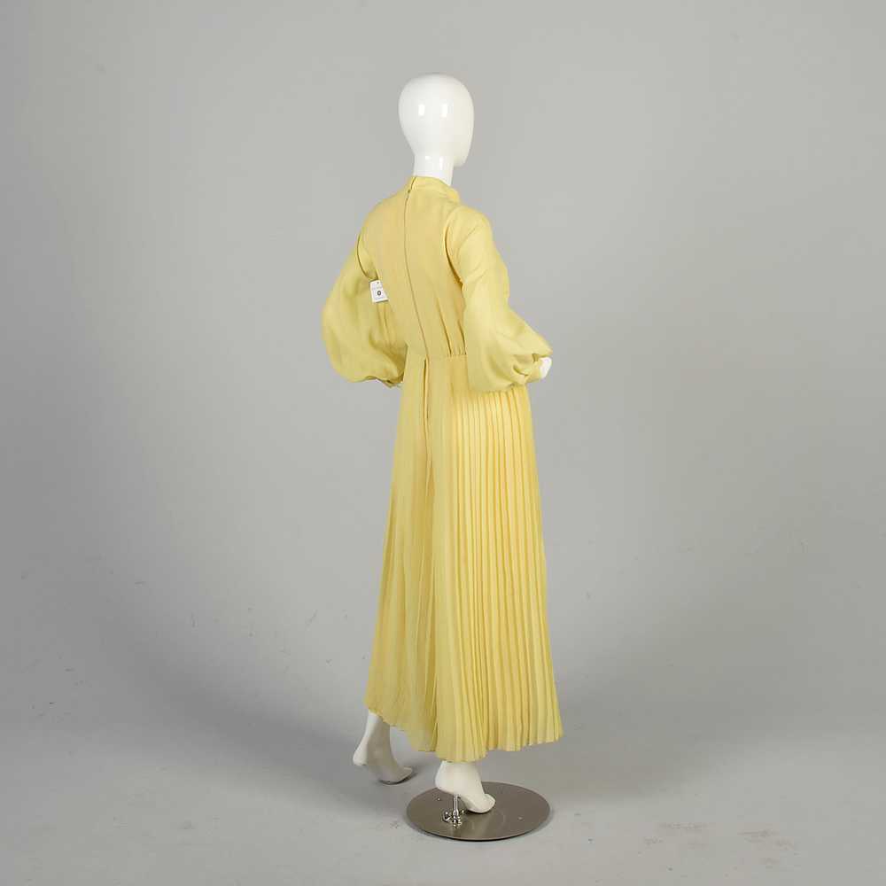 1970's Medium Jumpsuit Pleated Rhinestone Butter … - image 5