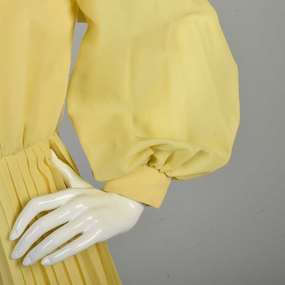 1970's Medium Jumpsuit Pleated Rhinestone Butter … - image 7