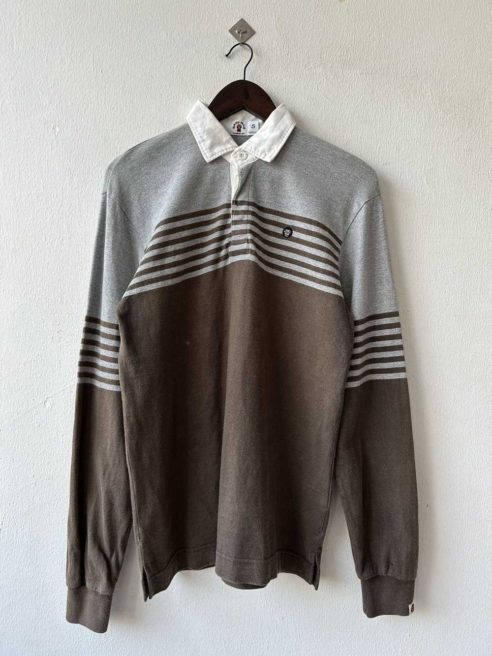 Bape Baby Milo Logo Brown Stripe Long Sleeve - image 2