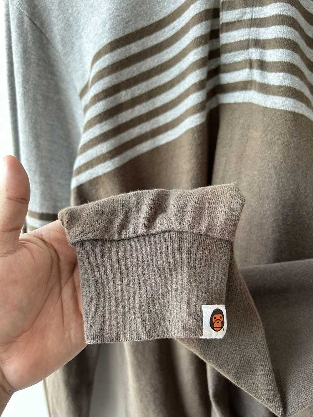 Bape Baby Milo Logo Brown Stripe Long Sleeve - image 4