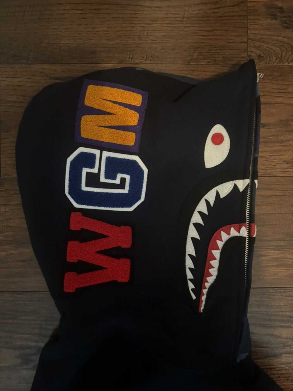 Bape Bape Blue Shark Full Zip Hoodie - image 4