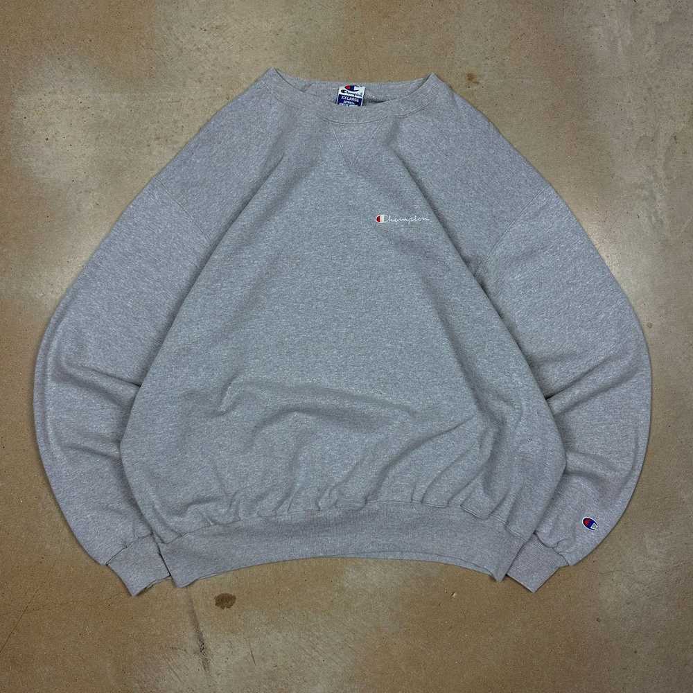 Champion × Streetwear × Vintage 90s Light Gray Ch… - image 1