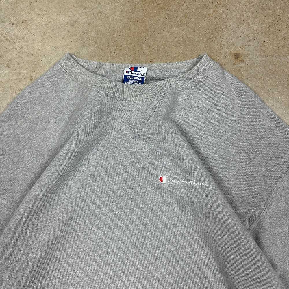 Champion × Streetwear × Vintage 90s Light Gray Ch… - image 3