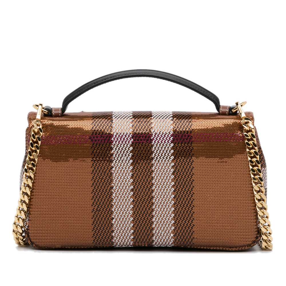 Brown Burberry Small Sequin Check Lola Satchel - image 3