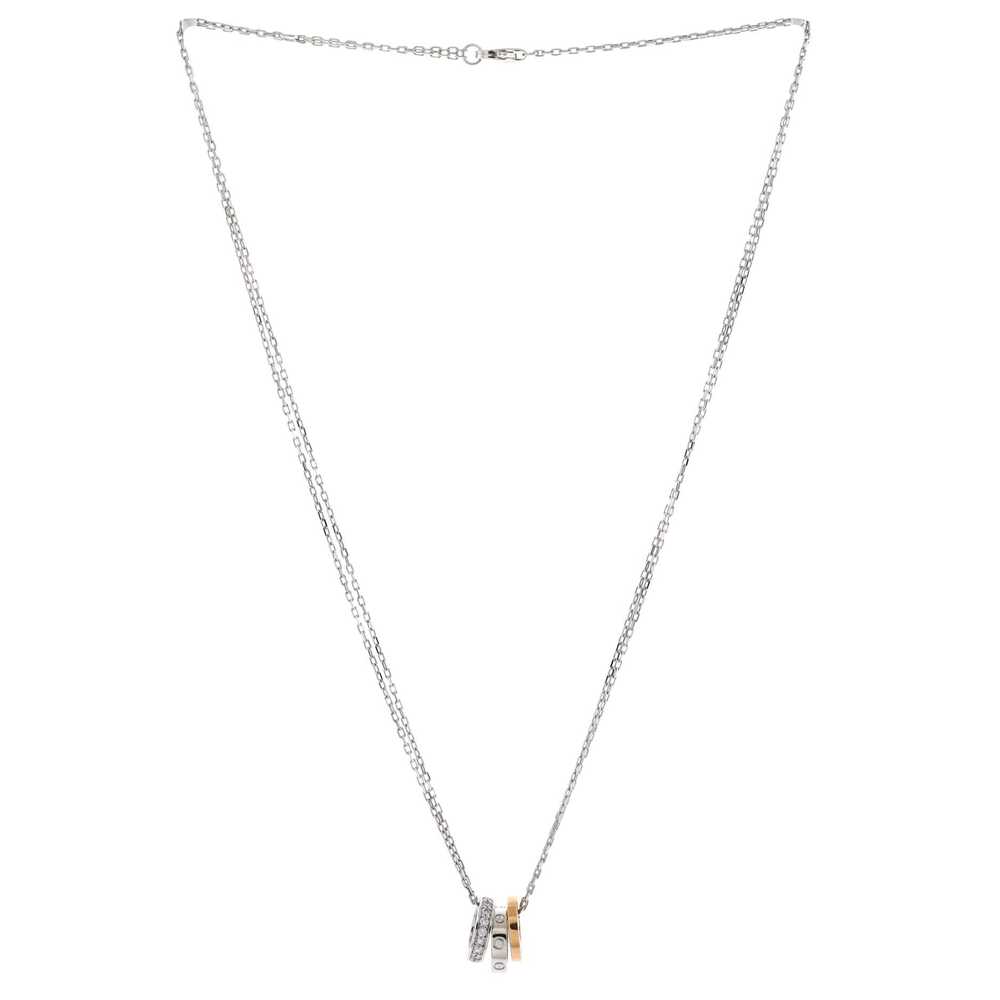 Cartier Love 3 Ring Pendant Necklace - image 2