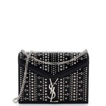 Saint Laurent Monogram Clasp Bag Studded Leather S