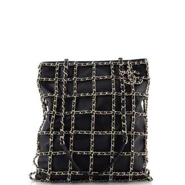 CHANEL Chain Frame CC Charm Shopping Tote Lambskin - image 1