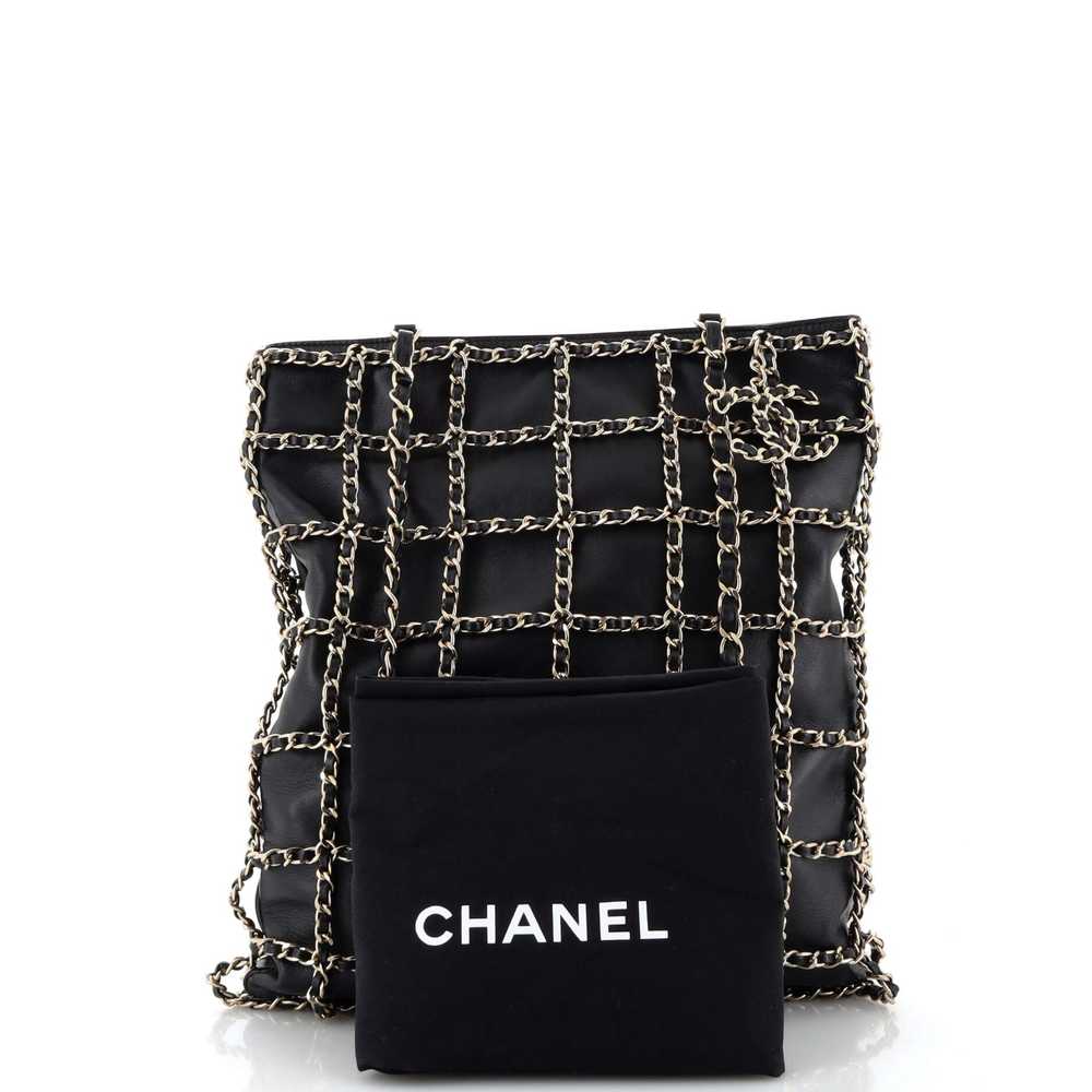 CHANEL Chain Frame CC Charm Shopping Tote Lambskin - image 2