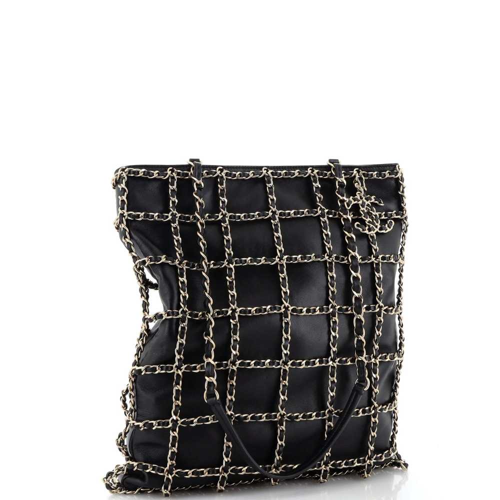 CHANEL Chain Frame CC Charm Shopping Tote Lambskin - image 3