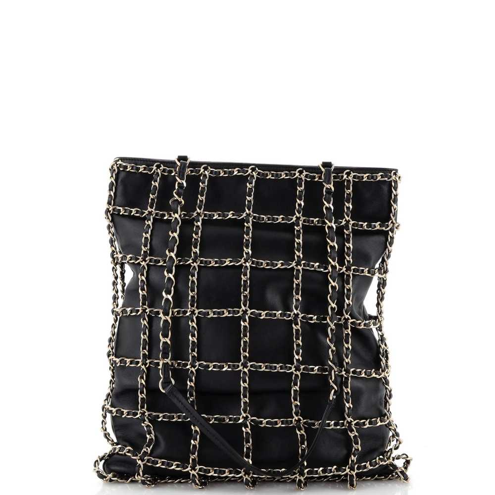 CHANEL Chain Frame CC Charm Shopping Tote Lambskin - image 4