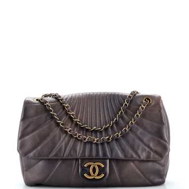 CHANEL Medallion Charm Flap Bag Chevron Calfskin J