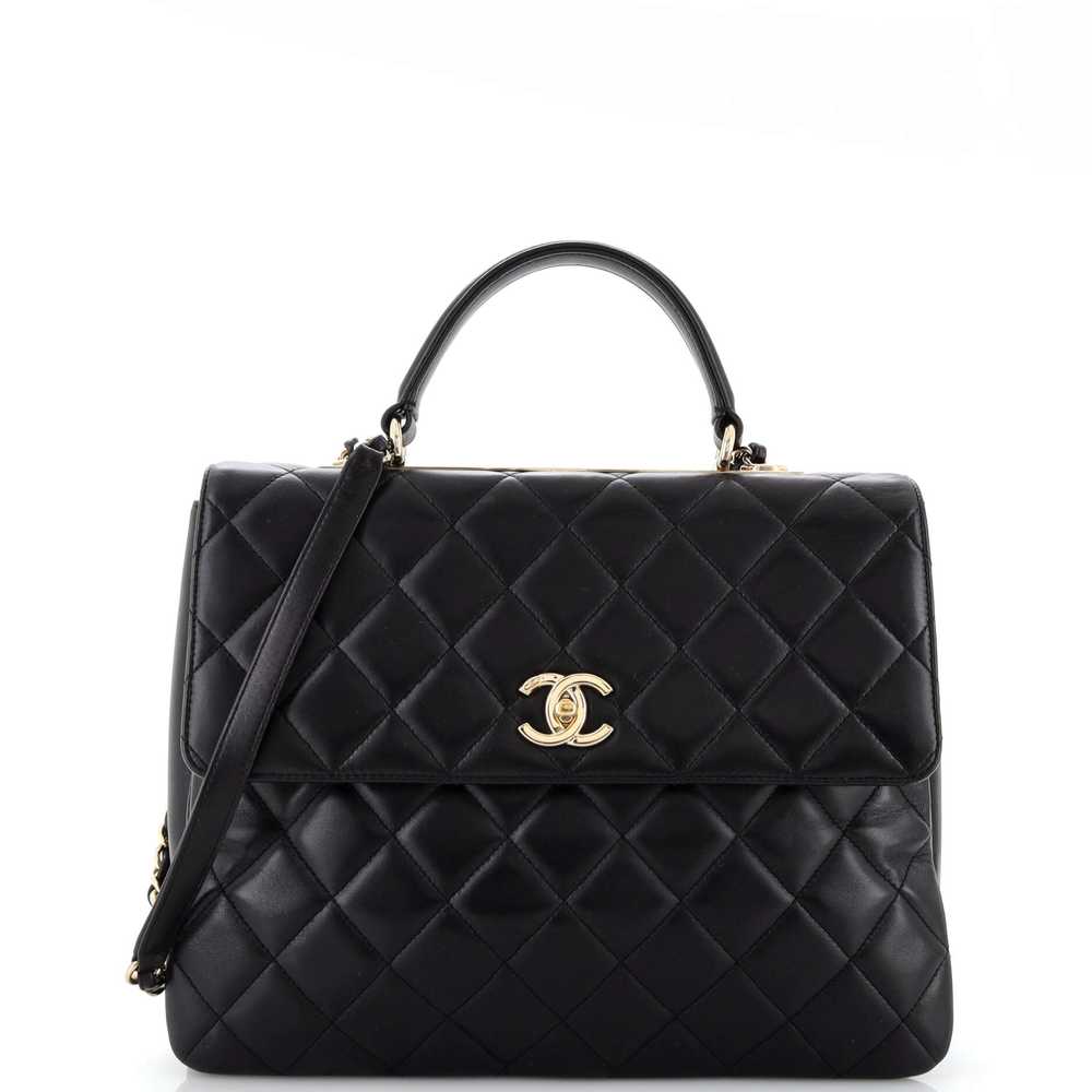 CHANEL Trendy CC Top Handle Bag Quilted Lambskin … - image 1