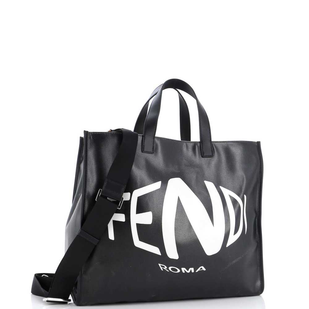 FENDI Logo Shopper Tote Vertigo Coated Canvas Lar… - image 2